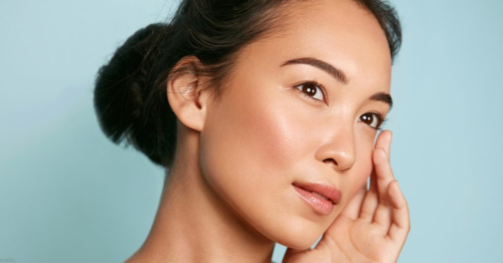 Woman after BOTOX. (Model)