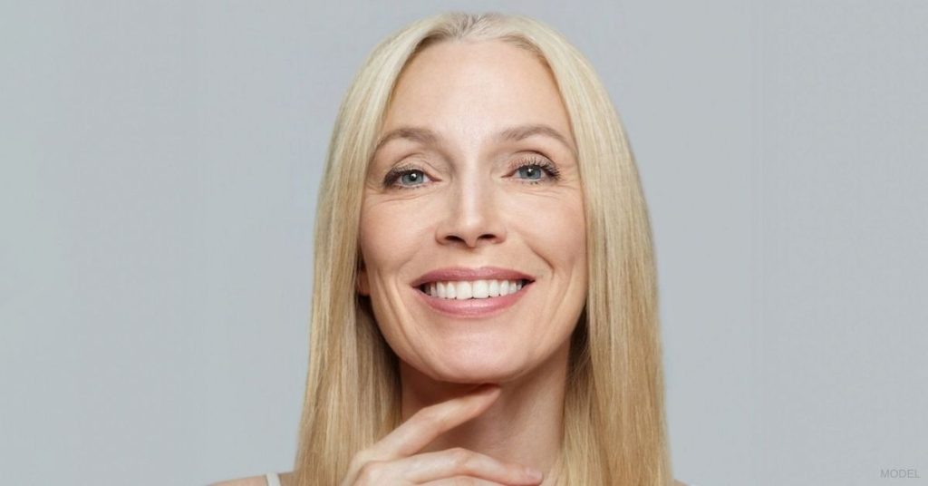 Woman after anti-aging treatments. (Model)